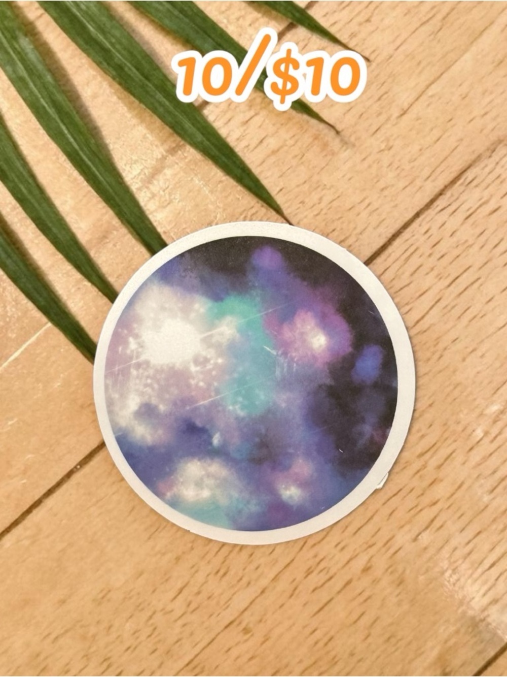 Galaxy Circle Sticker – Cosmic Nebula Vinyl Decal | Space Aesthetic Sticker